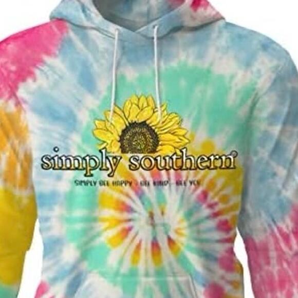 Simply Southern Tie Dye Hoodie Sweatshirt Women S Simply Bee Happy Collection - Picture 3 of 8